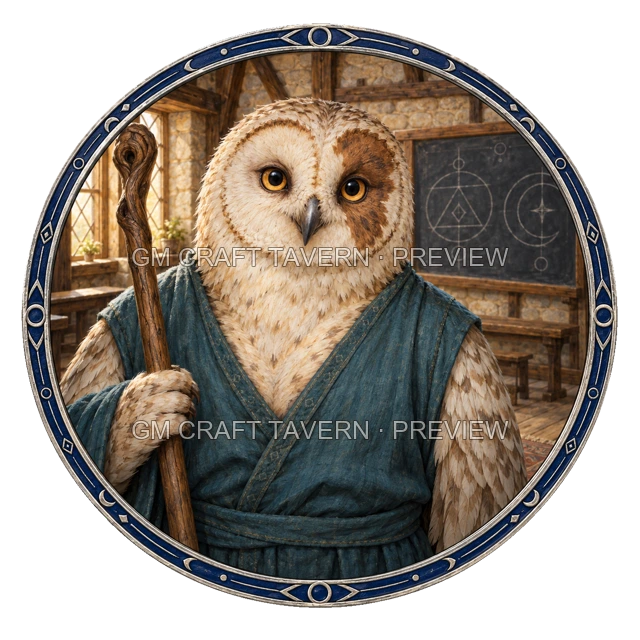 Aperçu du produit Tokens de personnages gens-hiboux 3