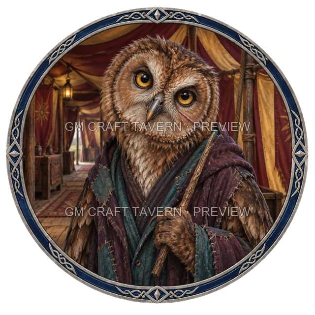 Aperçu du token vu du dessus de Morga Ironwell - Magicien