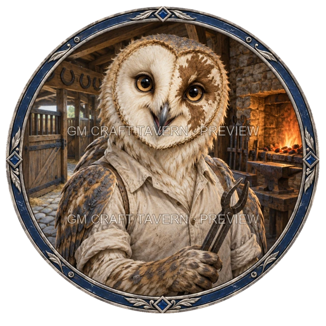 Varka Westmere - aperçu de token de forgeron vu du dessus