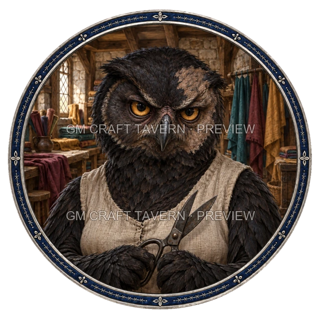 Durg Oakbend - aperçu de token d’artisan vu du dessus