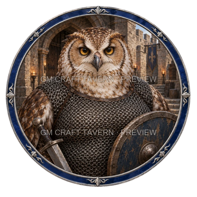 Grom Redcliff - aperçu de token de combattant vu du dessus