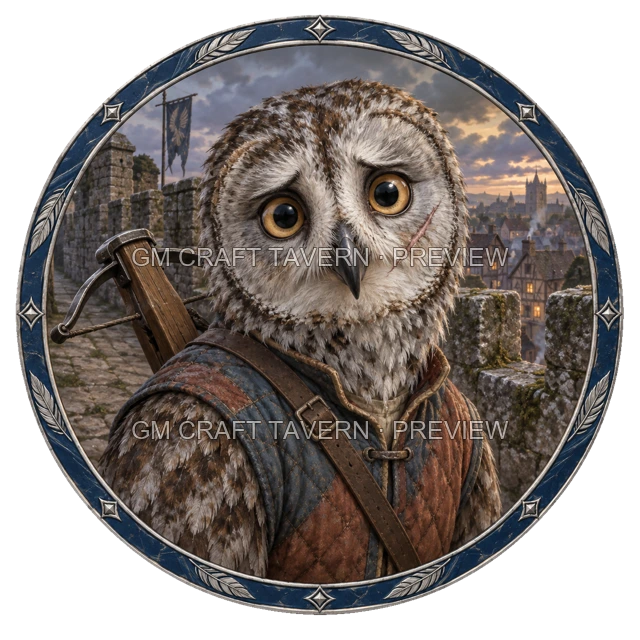 Besha Redcliff - aperçu de token de combattant vu du dessus