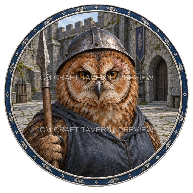 Durg Redcliff - aperçu de token de combattant vu du dessus