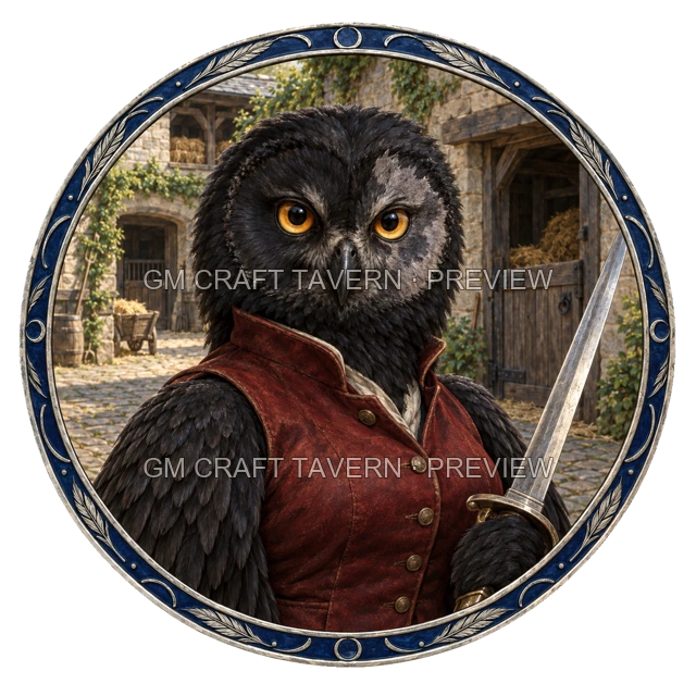 Grom Clearwell - aperçu de token de combattant vu du dessus