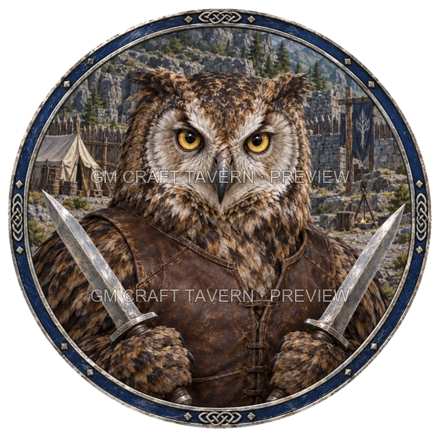 Durg Clearwell - aperçu de token de combattant vu du dessus