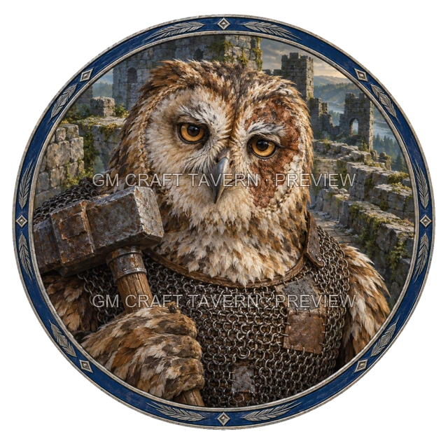 Morga Clearwell - aperçu de token de combattant vu du dessus