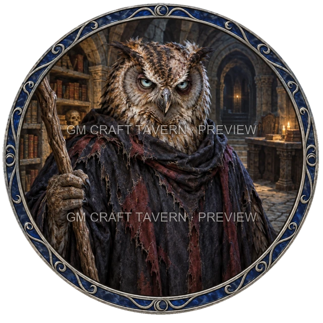 Aperçu de token de mage mort-vivant vu du dessus