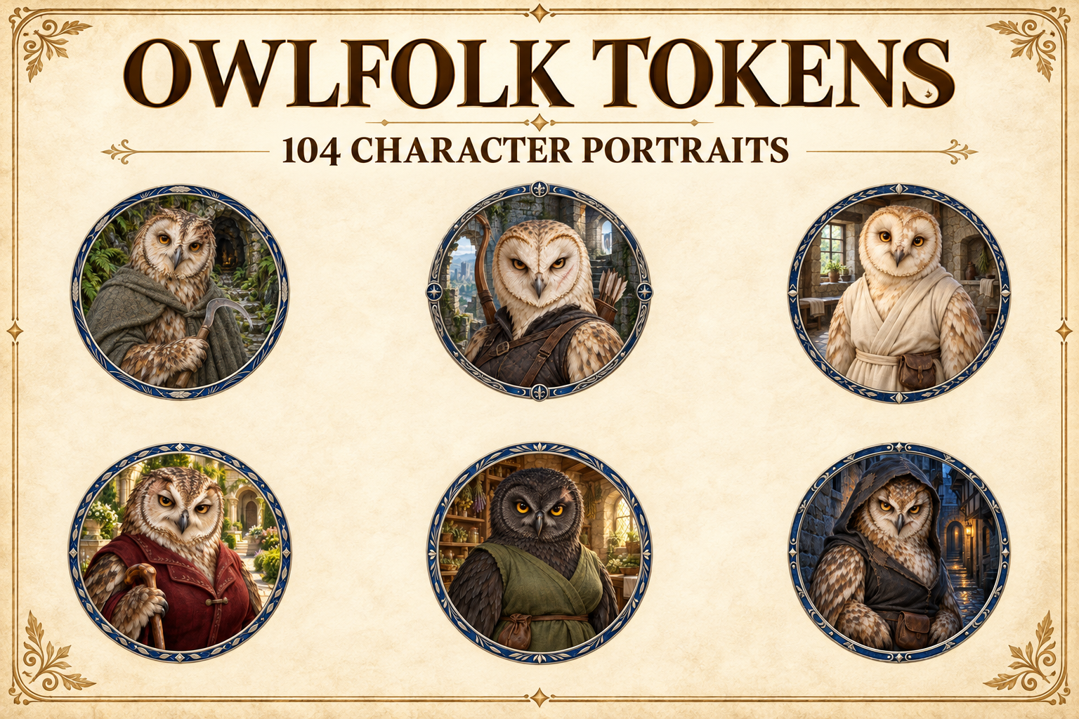 Aperçu 4 du bundle intégral de la boutique de tokens de personnages fantasy