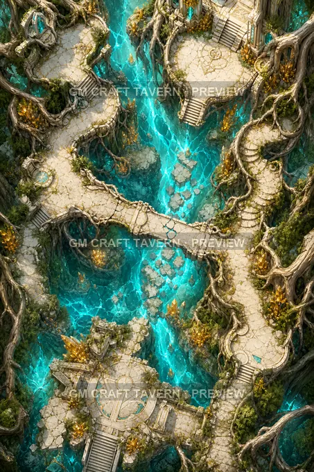 Stone Root Pilgrimage Path Crossing battlemap preview
