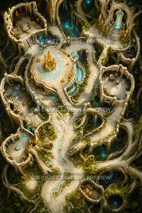 Stone Root Pilgrimage Path Sanctum battlemap preview