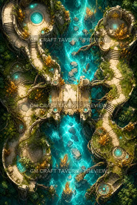 Amber Druid Shrine Crossing battlemap preview