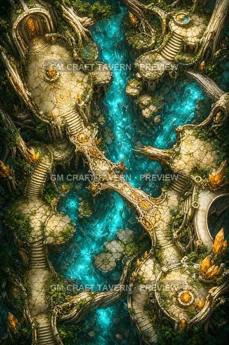 Calcified Forest Temple Crossing battlemap preview