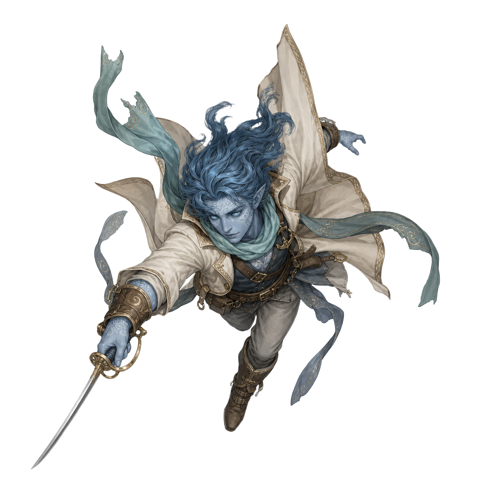 Air Genasi Sky Pirate top-down token preview