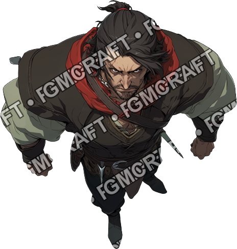 Pirate Black Coat R top-down token preview