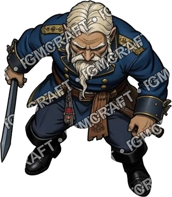 1 Captain Thorne Pirate Cartoon Style Sea Captain Rompt 0079 top-down token preview