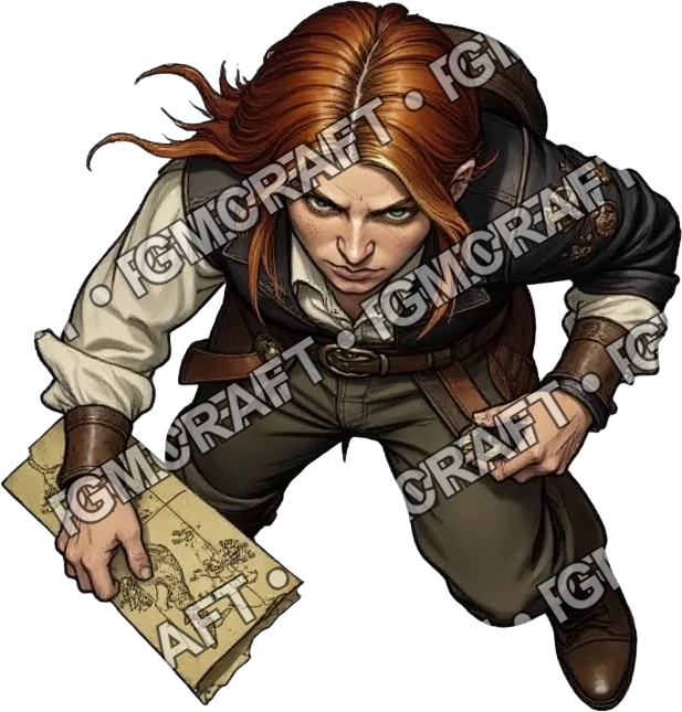 1 Eleanor Goldreach Female Pirate Seeks Treasure Rompt 0506 top-down token preview