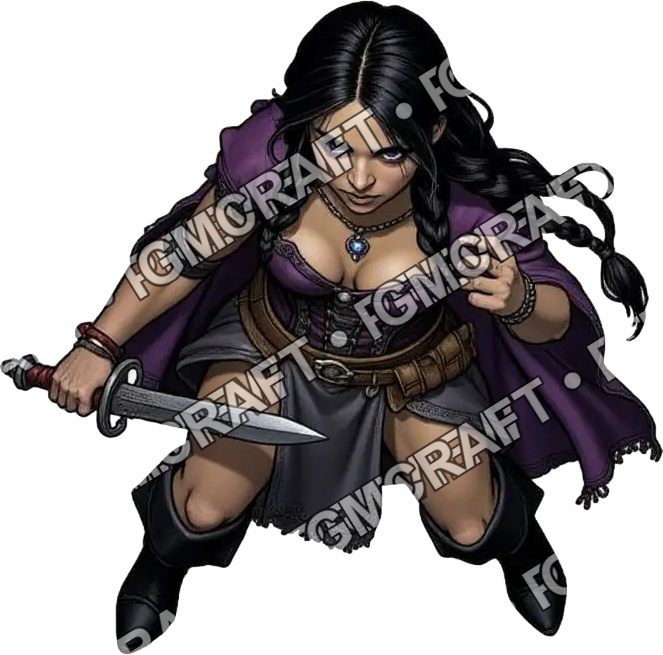 1 Pirate Captain Daughter Adeline Redcrest A Pale Woman Pirate Rompt 0866 top-down token preview