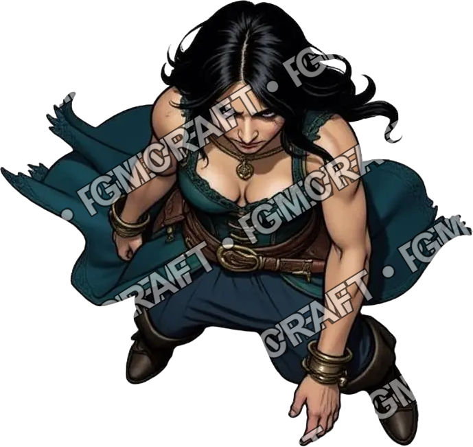 1 Pirate Captain Daughter Adeline Redcrest Is A Pirate Woman Rompt 0538 top-down token preview
