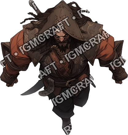 A Pirate Sea Raider top-down token preview