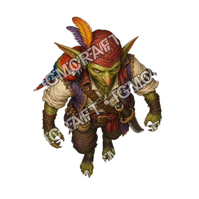 Goblin Pirate Crew Bundle 30 09 Parrot Handler Topdown Token top-down token preview