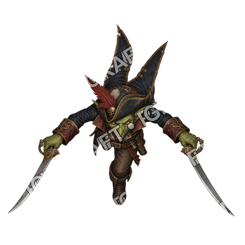 Goblin Pirate Crew Bundle 30 14 Cutlass Duelist Topdown Token top-down token preview