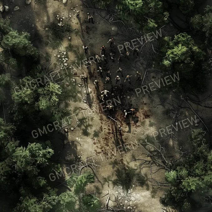 Zombie Horde In The Forest B battlemap preview
