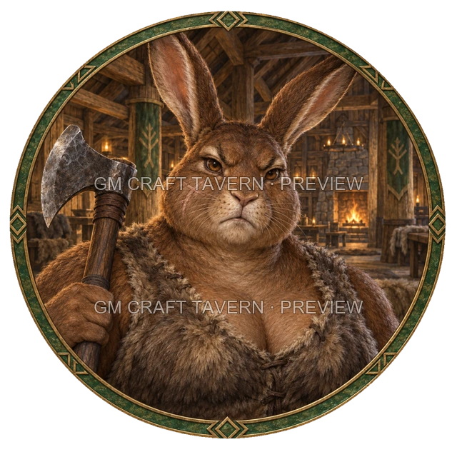 Grom Stonebrook - Barbarian top-down token preview