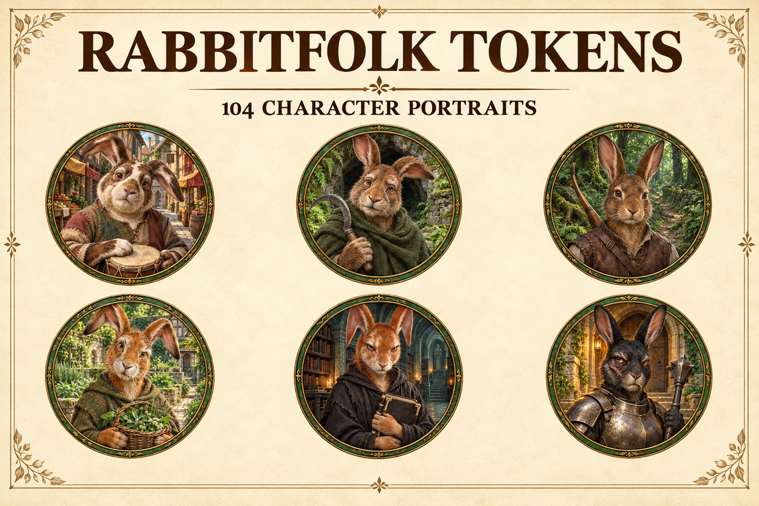 Rabbitfolk Character Tokens product preview 1