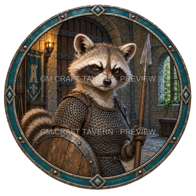 Grom Ashfield - Fighter top-down token preview