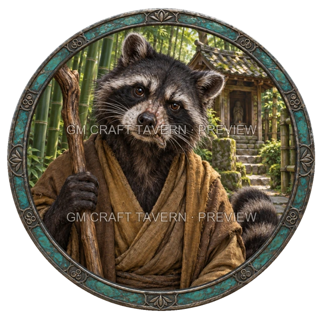 Morga Ashfield - Monk top-down token preview