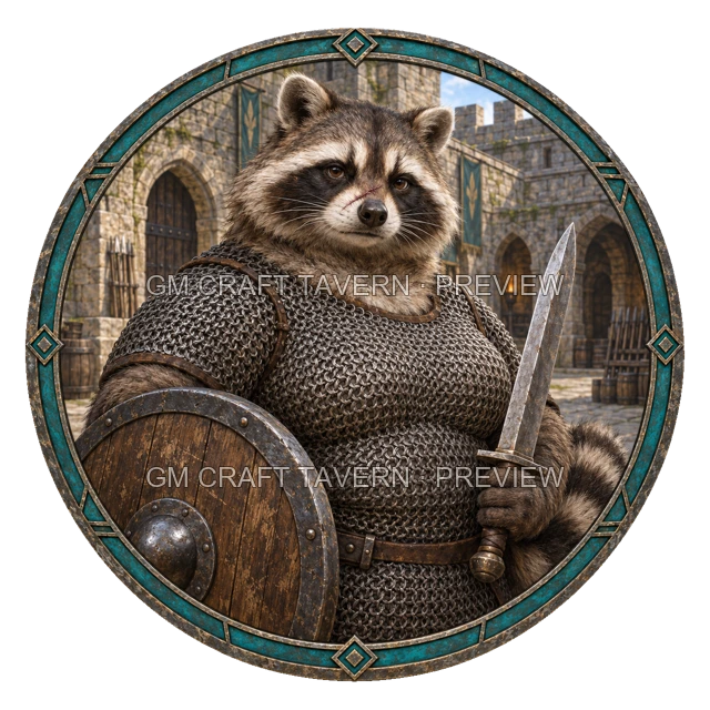 Grom Redcliff - Fighter top-down token preview