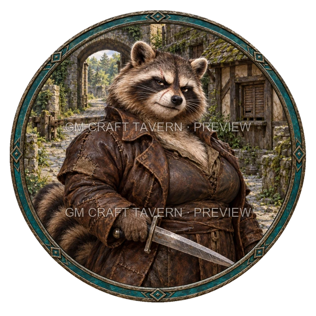 Bandit Captain top-down token preview