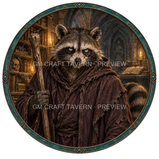 Undead Mage top-down token preview