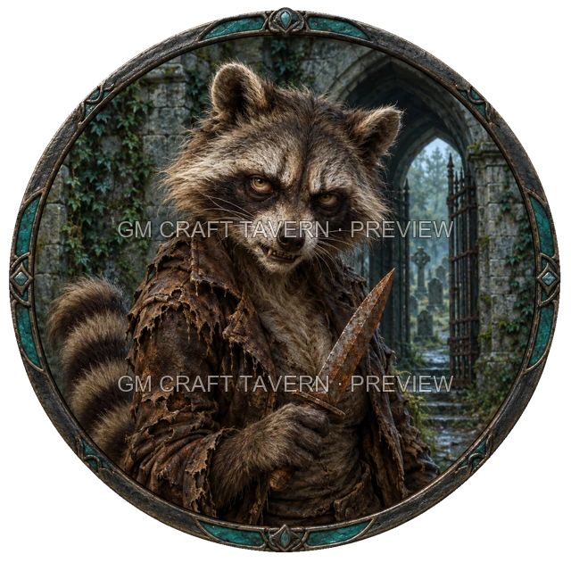 Undead Bandit top-down token preview