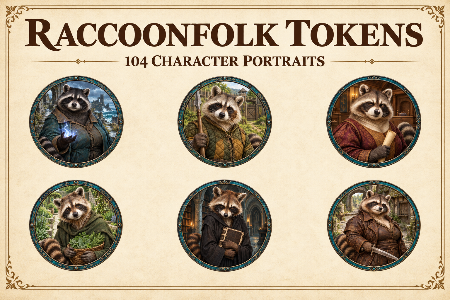 Raccoonfolk Character Tokens product preview 1