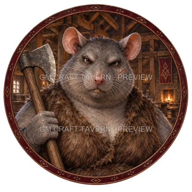 Aperçu du token vu du dessus de Grom Stonebrook - Barbare