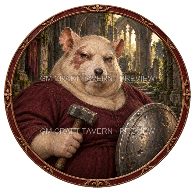Aperçu du token vu du dessus de Grom Mossridge - Paladin