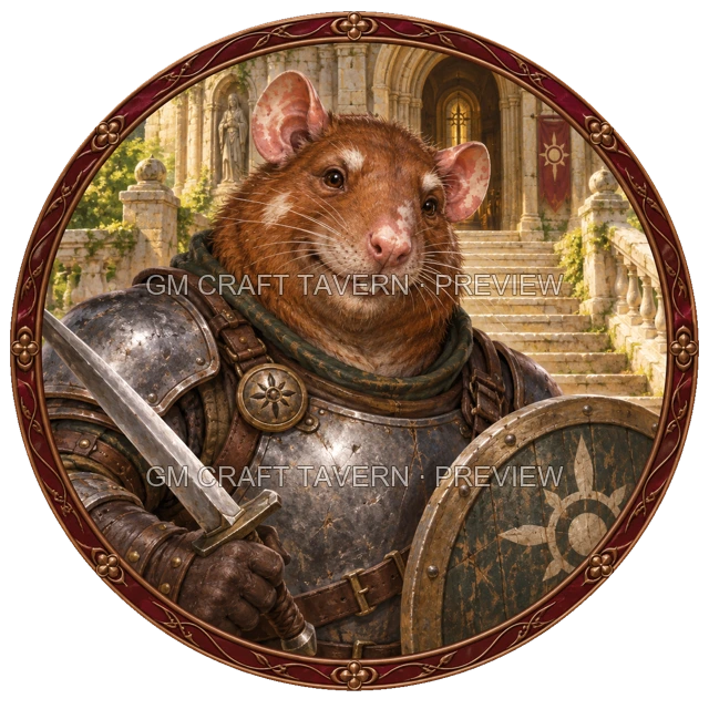 Aperçu du token vu du dessus de Varka Mossridge - Paladin