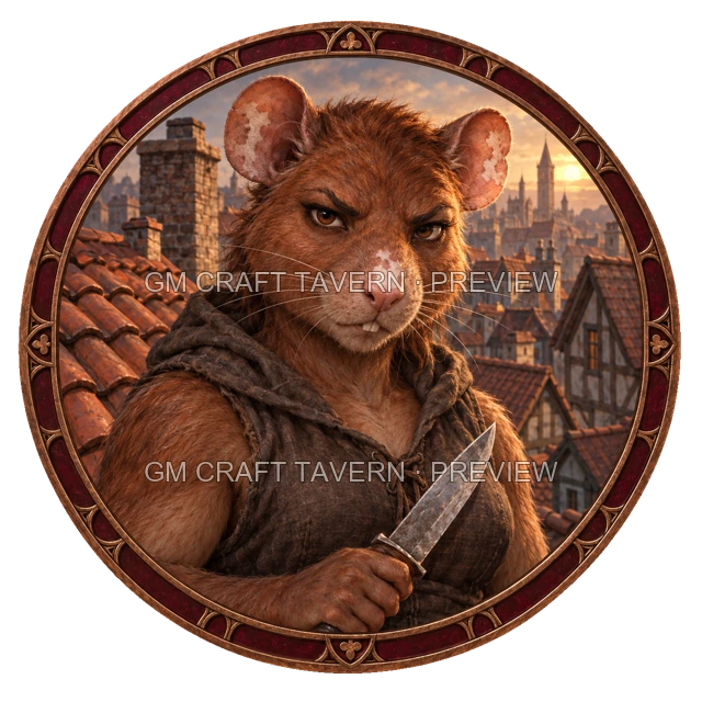 Aperçu du token vu du dessus de Grom Duskford - Roublard