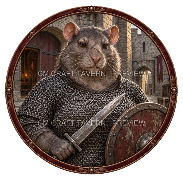 Grom Redcliff - aperçu de token de combattant vu du dessus