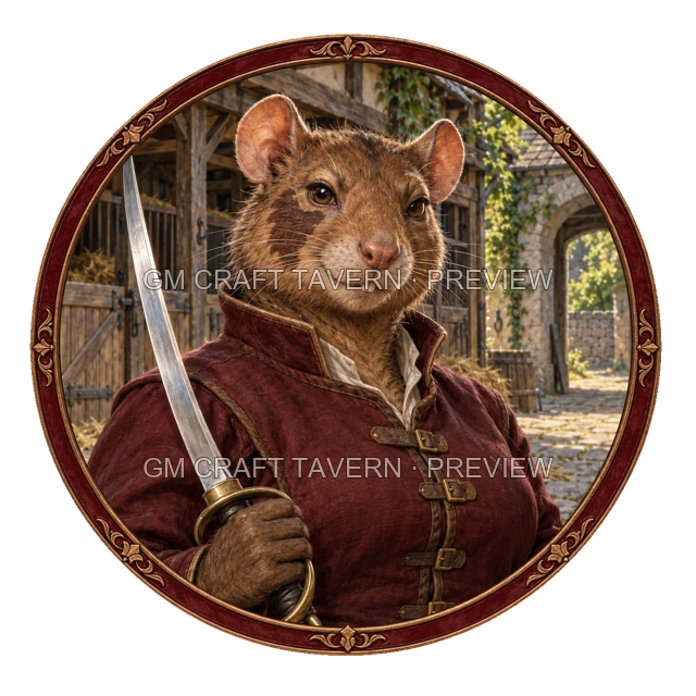 Grom Clearwell - aperçu de token de combattant vu du dessus
