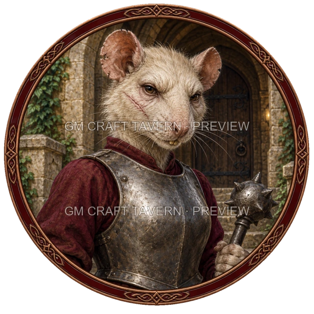 Urdan Clearwell - aperçu de token de combattant vu du dessus