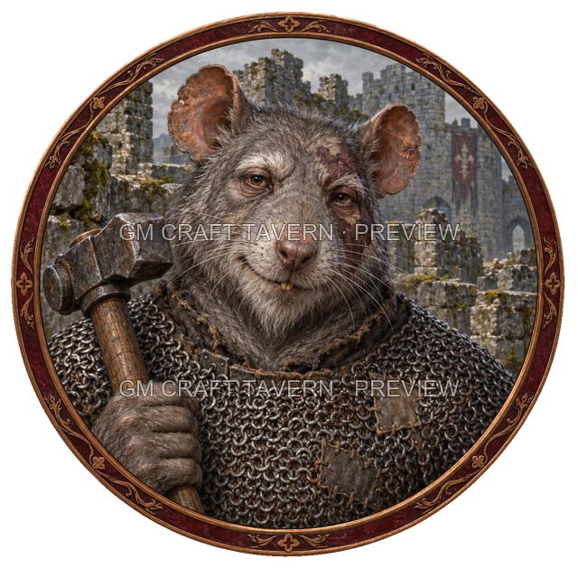 Morga Clearwell - aperçu de token de combattant vu du dessus