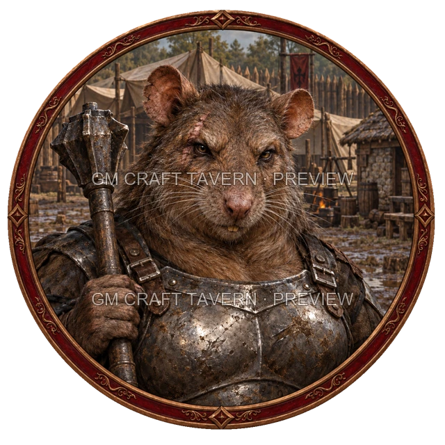 Aperçu de token de mercenaire brutal vu du dessus