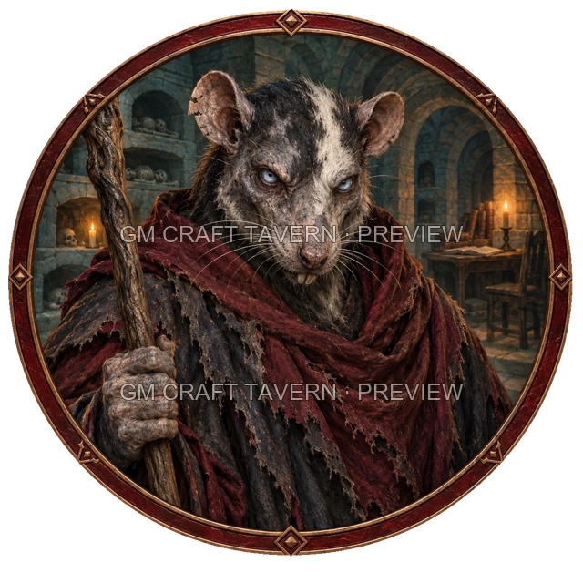 Aperçu de token de mage mort-vivant vu du dessus