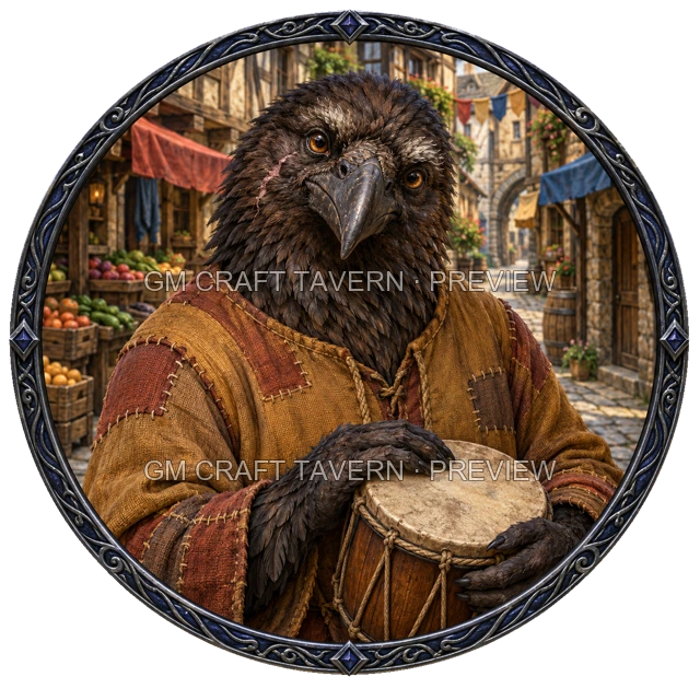 Aperçu du token vu du dessus de Morga Stonebrook - Barde