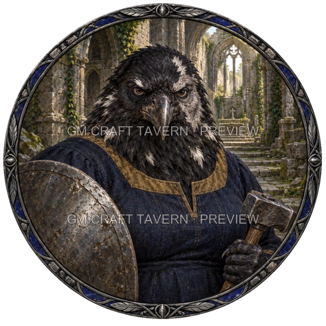 Aperçu du token vu du dessus de Grom Mossridge - Paladin