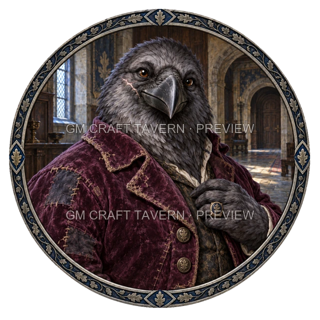 Varka Oakbend - aperçu de token de noble vu du dessus