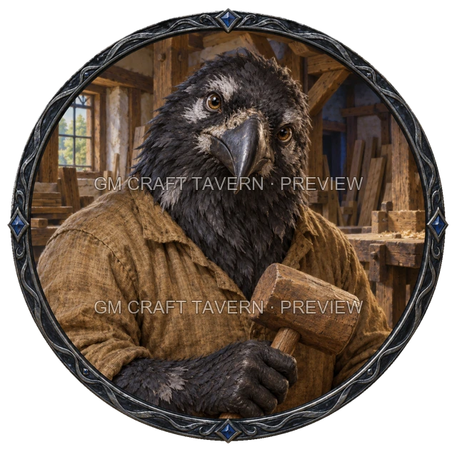 Morga Oakbend - aperçu de token d’artisan vu du dessus