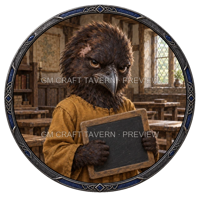 Grom Deepgrove - aperçu de token de villageois vu du dessus